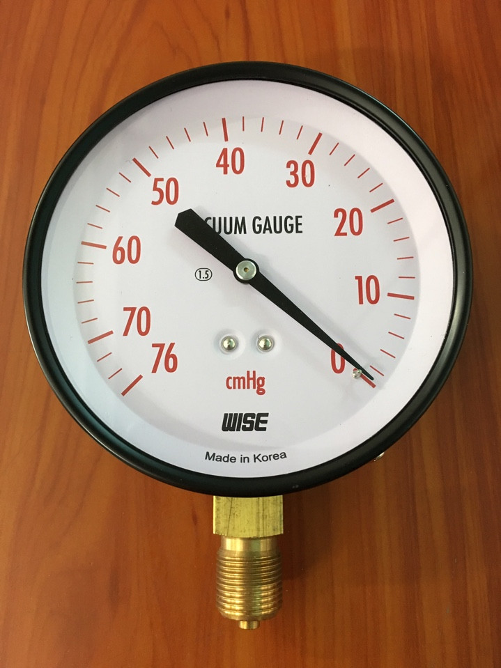 Đồng hồ áp suất chân không -76cmHg - 0 bar