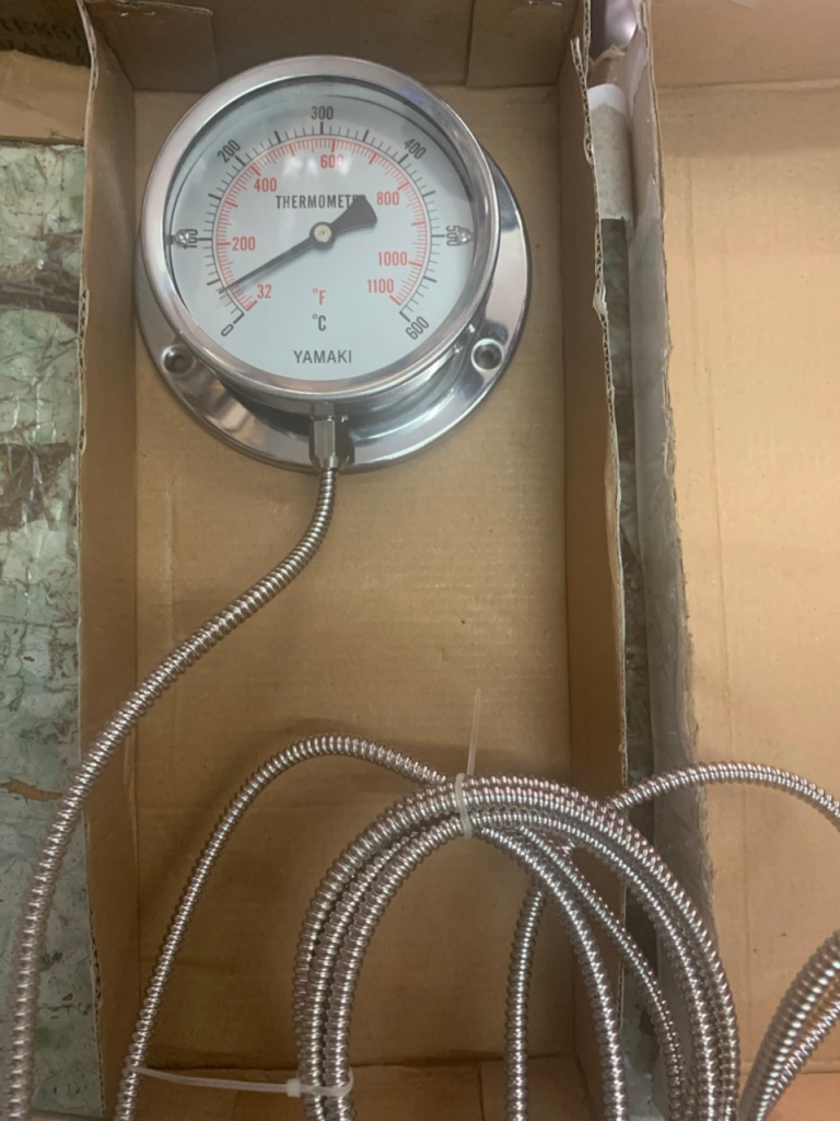 đồng hồ nhiệt dạng dây cho lò hơi dải nhiệt 600oC, mặt 100mm