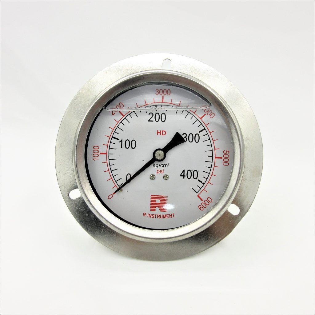 Đồng hồ đo áp suất có dầu phi 100mm, 0-400kg 