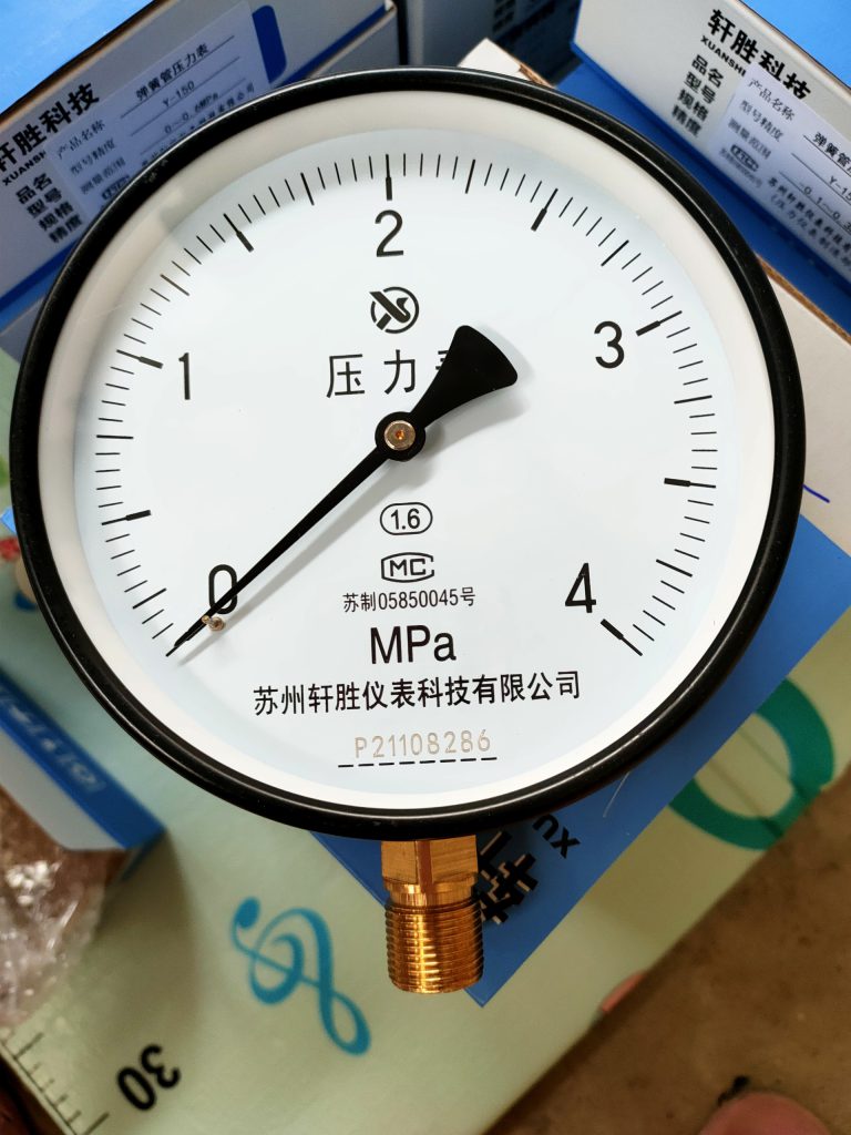 Đồng hồ đo áp lực nồi hơi 0-4Mpa mặt đồng hồ 150mm
