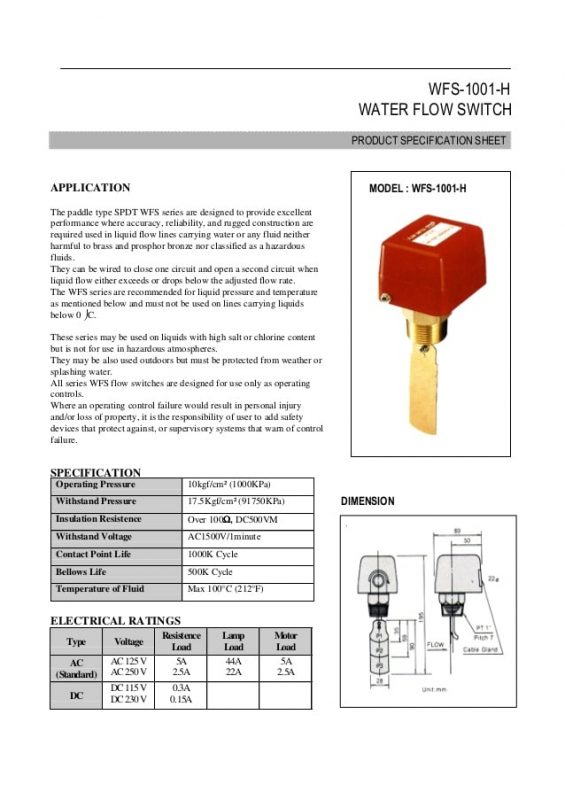 Catalogue Honeywell WFS 1001 H