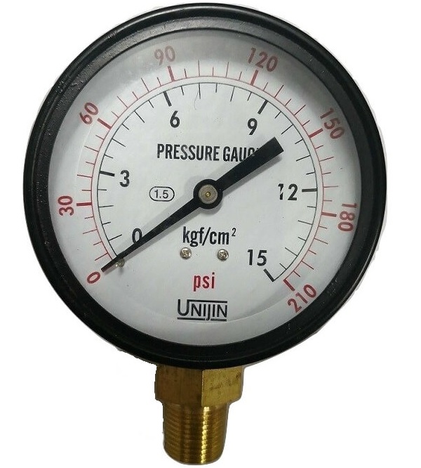 đồng hồ áp suất unijin vỏ thép