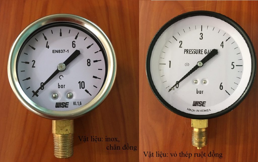 Vật liệu cấu tạo nên đồng hồ đo áp suất