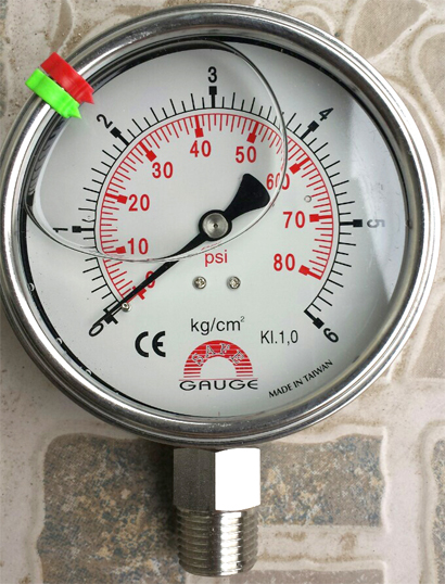 Đồng hồ đo áp suất chân inox, vỏ inox toàn bộ