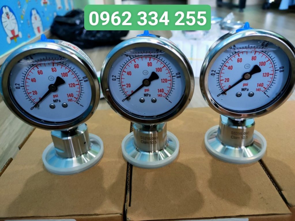 Đồng hồ đo áp suất dạng màng kết nối Clamp
