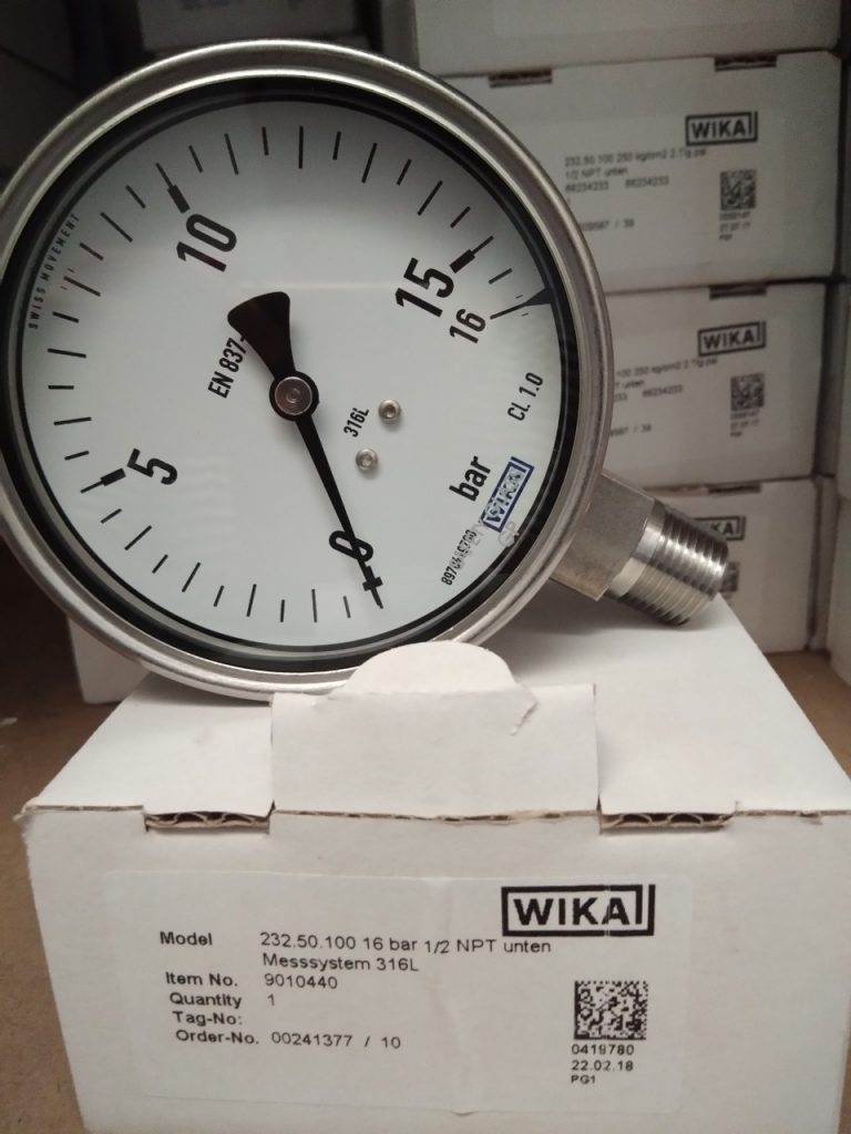 Đo áp suất nước bằng đồng hồ đo áp suất wika