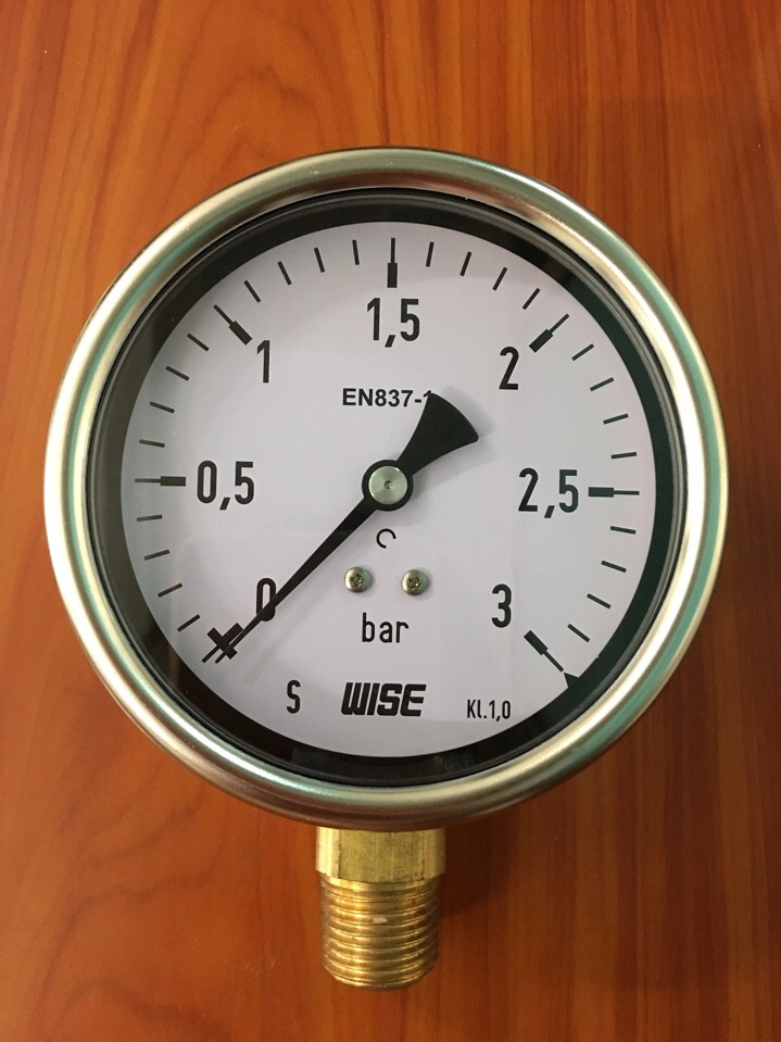 Đồng hồ đo áp suất WISE P253 0-3 bar mặt 100mm