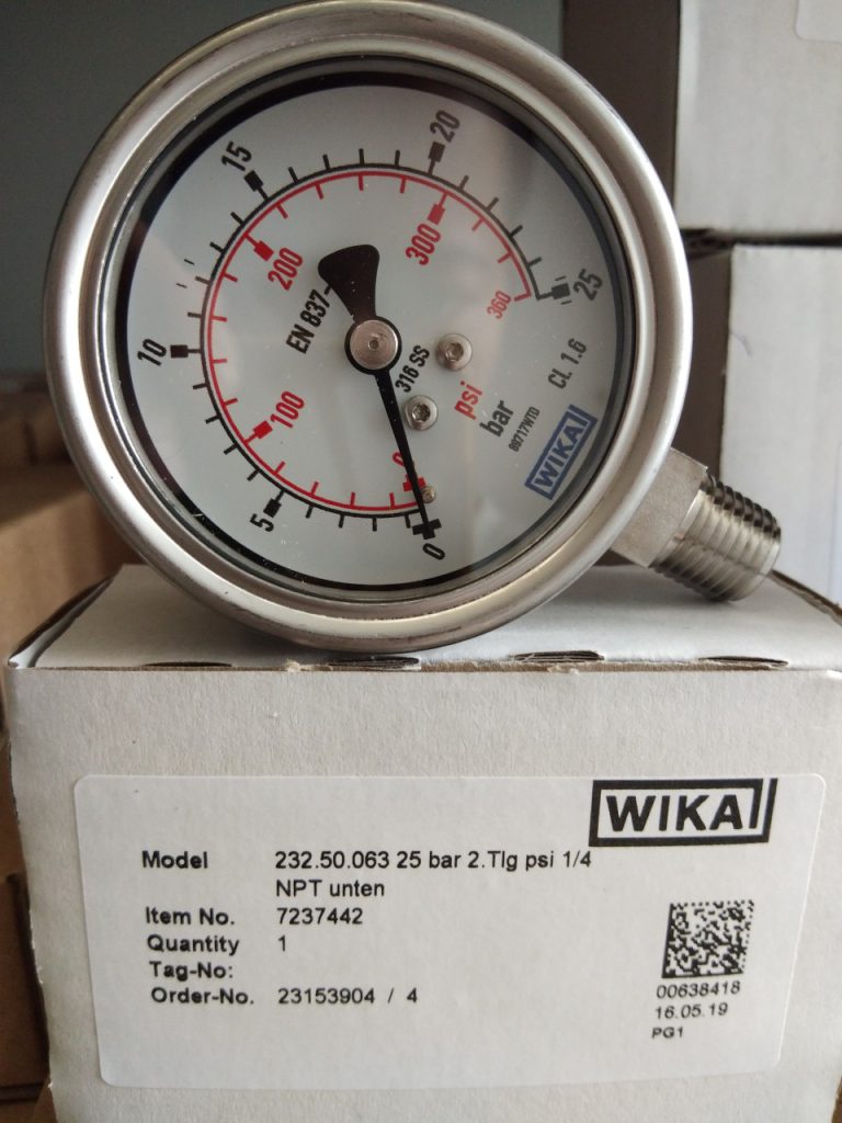 Đồng hồ đo áp suất WIka Model 232.50 mặt 63mm