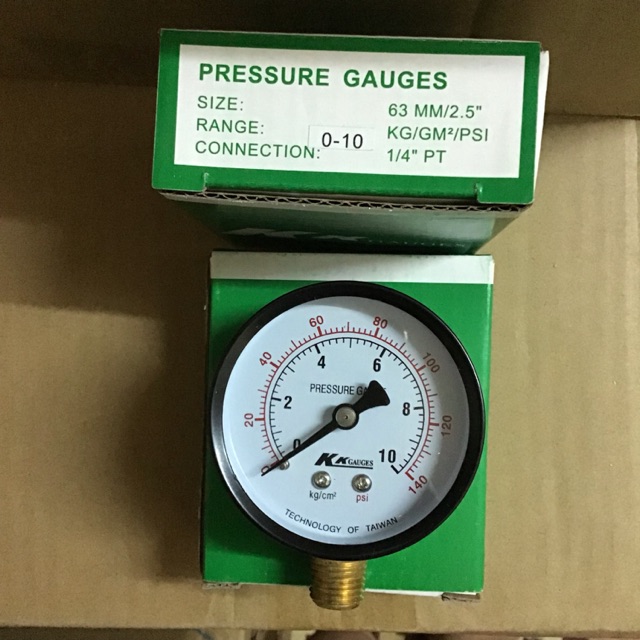Đồng hồ áp suất KK mặt 63mm, 10kg
