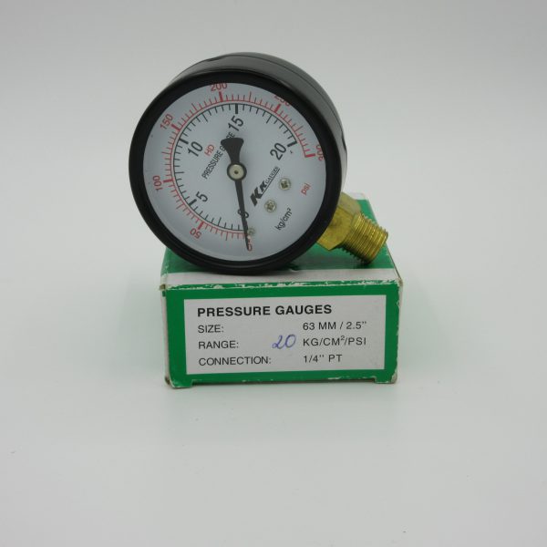 Đồng hồ áp suất KK mặt 63mm, 20kg