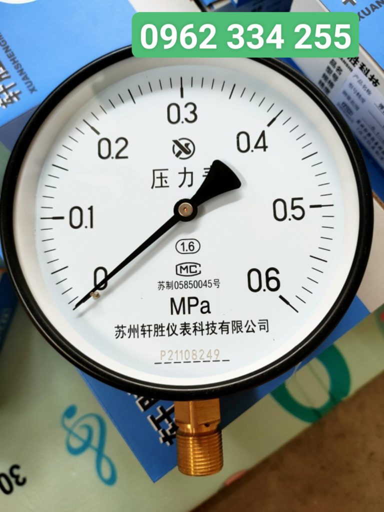 Đồng hồ áp suất 0.6MPa mặt 150mm