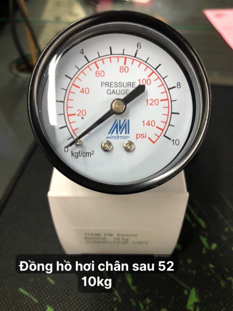 Đồng hồ áp suất hơi chân sau mặt 52mm