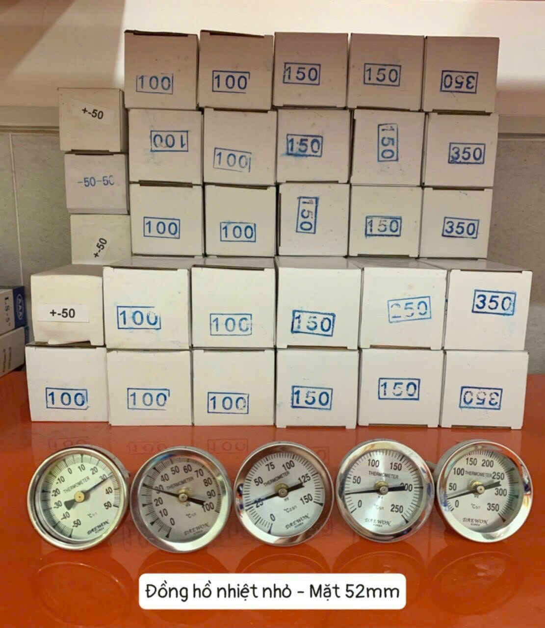 Đồng hồ đo nhiệt độ mặt 52mm đầy đủ các dải đo khác nhau