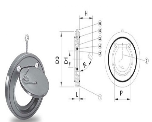 Cấu tạo van 1 chiều đĩa treo