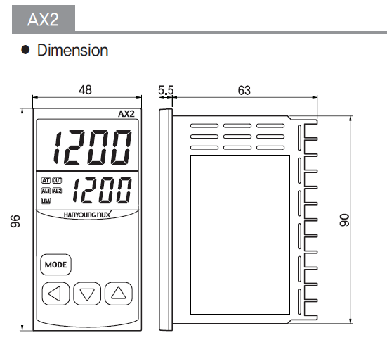 Kích thước sản phẩm AX