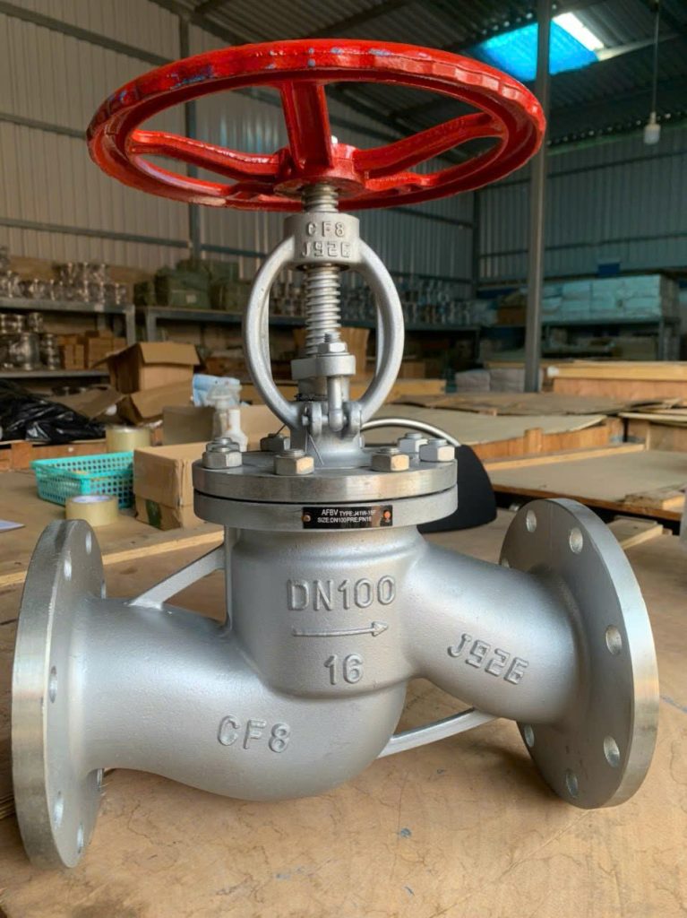Van cầu hơi inox mặt bích DN100| Van cầu hơi yên ngựa inox DN100