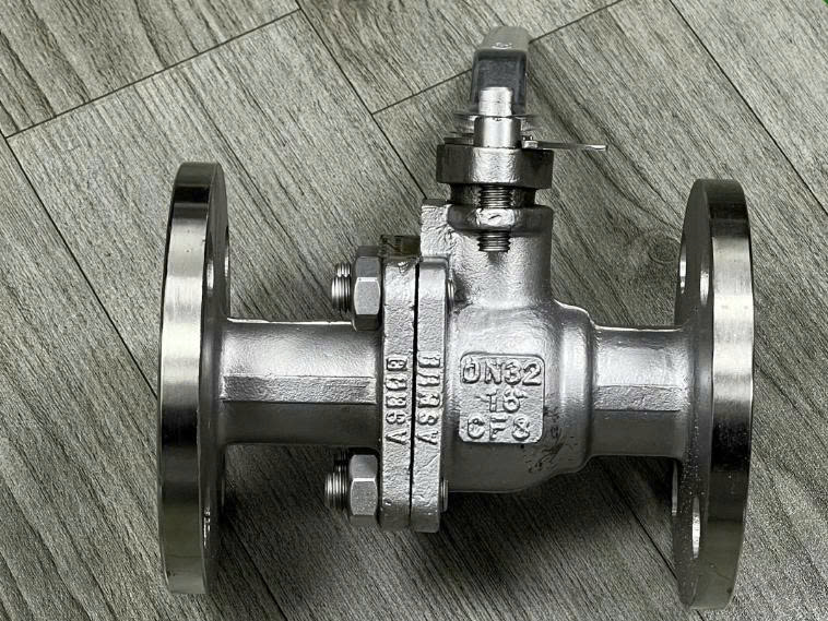 Van bi mặt bích inox tay gạt DN32 PN16